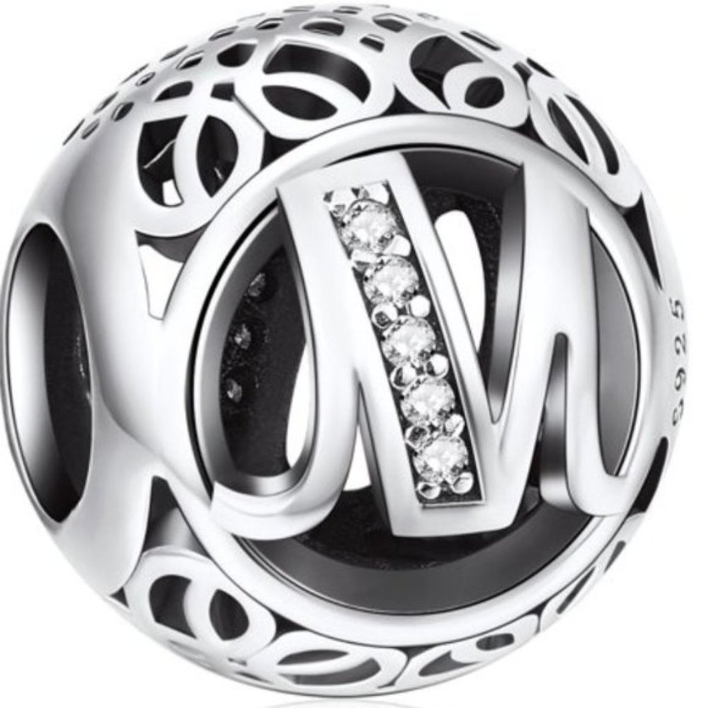 Sterling Silver Vintage Letter M Charm